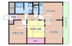 関大前駅 徒歩5分 4階の物件間取画像